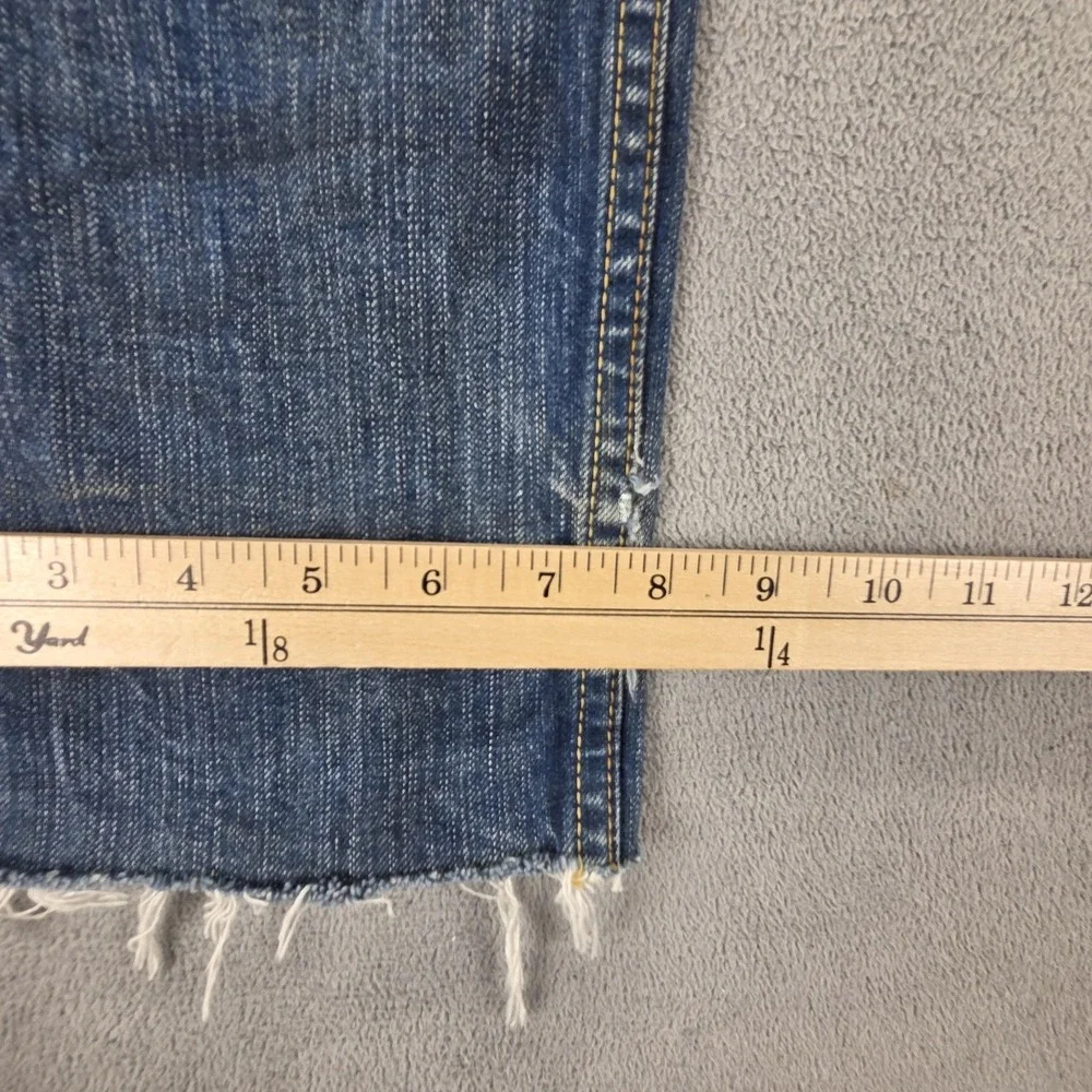 Vintage Levis 504 Jeans Mens Blue Straight Engineered Raw Hem Zip fly Fits 32x30